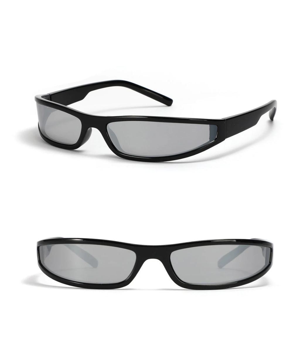 Narrow Rectangle Y2K Sunglasses  Luxury Brand Punk