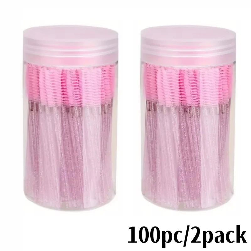 100pc Convenient Crystal Eyelash and Brow Brush Disposable Eyelash Comb for Mascara Application Eyelash Extension Makeup Tools