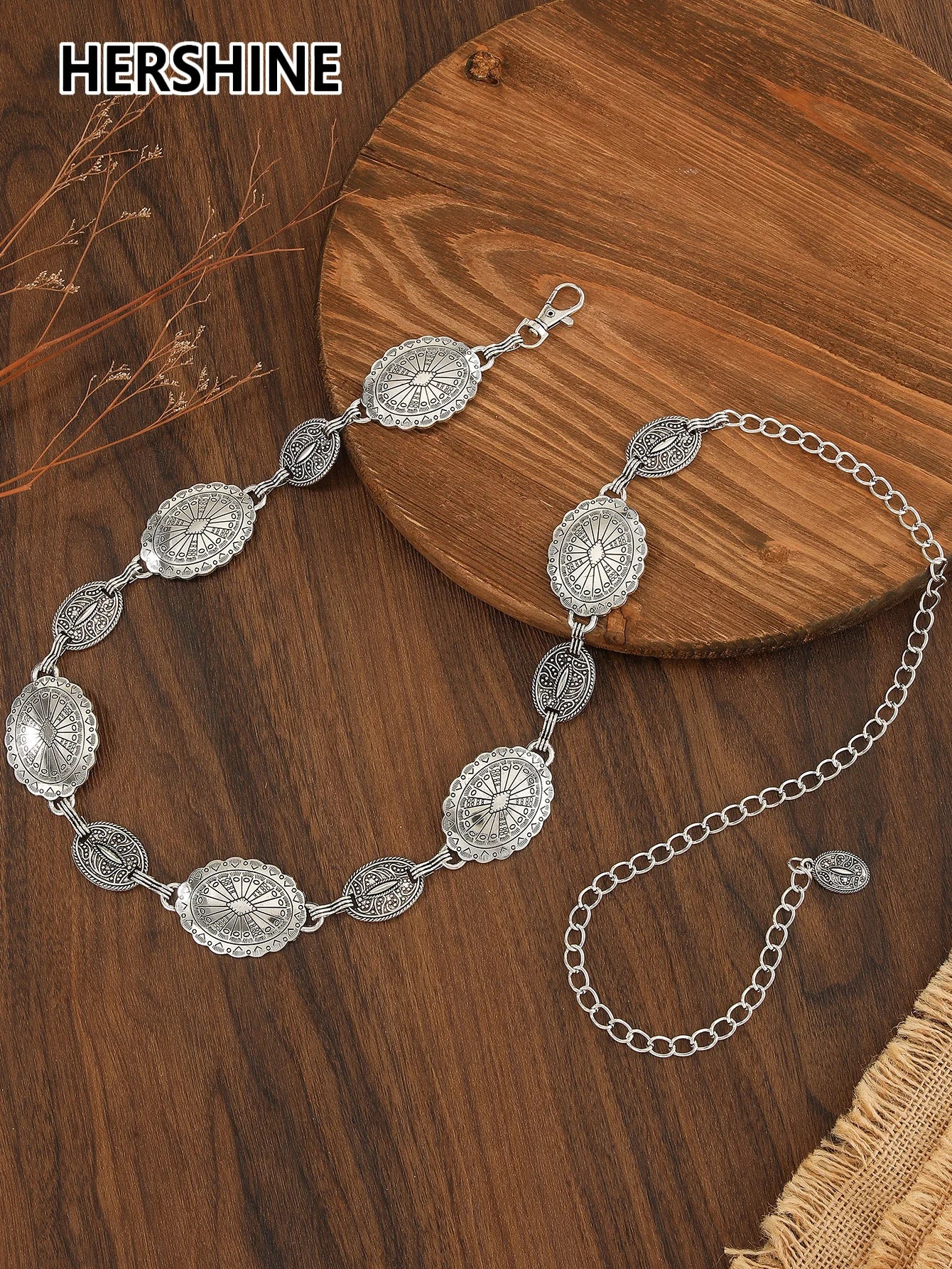 HERSHINE 1-piece women's vintage metal waist chain set, an elegant dress accessory with a bohemian style，spring，summer，Christmas