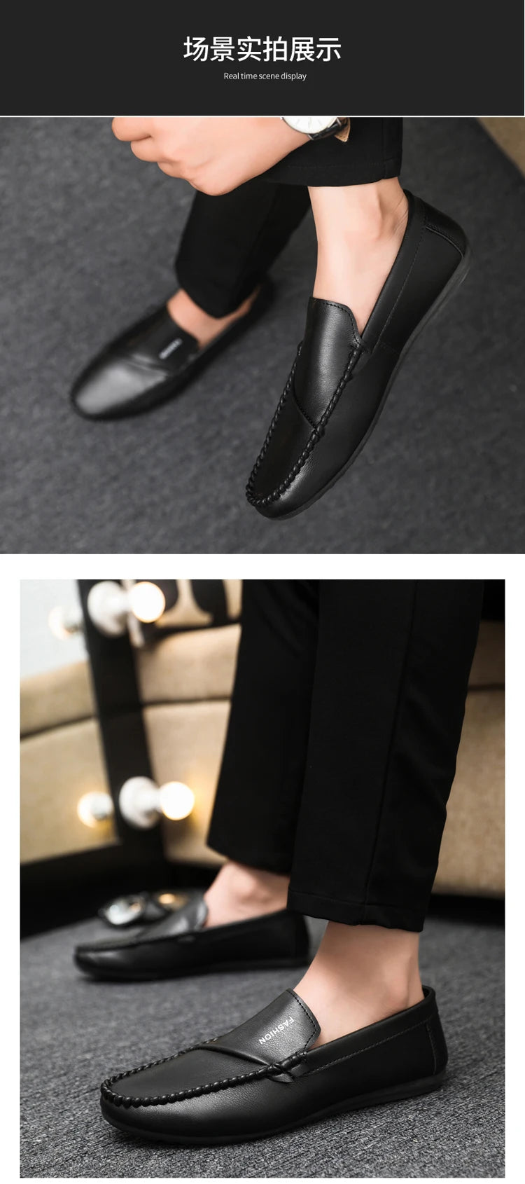 2025 Spring/Autumn Men's Footwear: Minimalist Design Loafers Elegant Khaki-Coloured Work Shoes Student Footwear