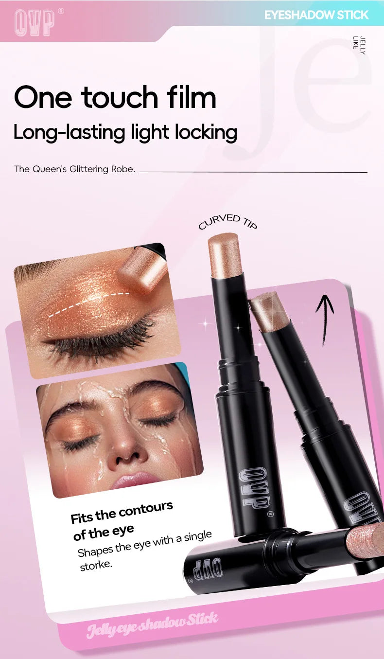 4-piece Water-glow Eyeshadow Stick Set, with Shimmering and Fine Glitter Effect, and Does Not Easily Smudge The Makeup.