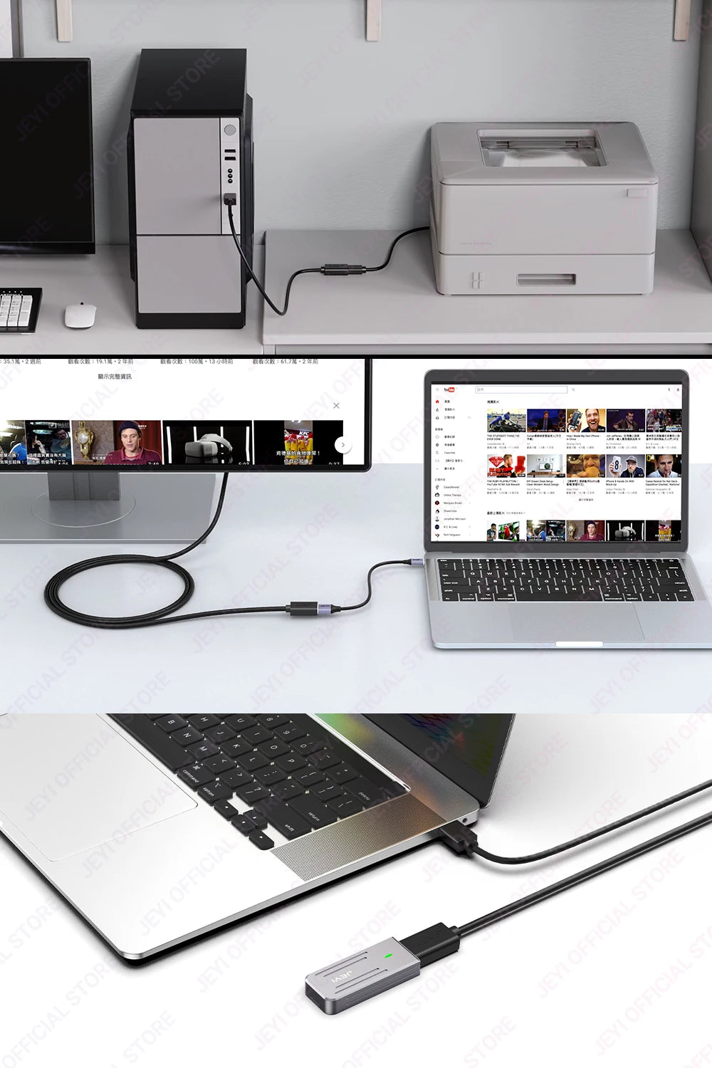 JEYI USB 3.0 GEN1 Extension Cable (Male to Female)-5Gbps High-Speed Data Transfer for Keyboard/Mouse/Flash Drive