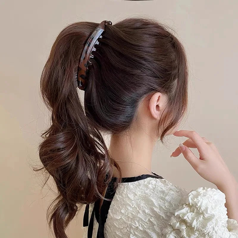 AWAYTR Frosted Hair Clips Solid Color Banana Clip Women's Hair Accessories Fashion Ponytail Barrettes Hair Claws Hairpins