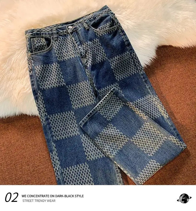 Spring Autumn Vintage Loose Casual Fashion Straight Jeans Hombre Hip Hop Y2K Denim Pants Male Streetwear Trousers Men