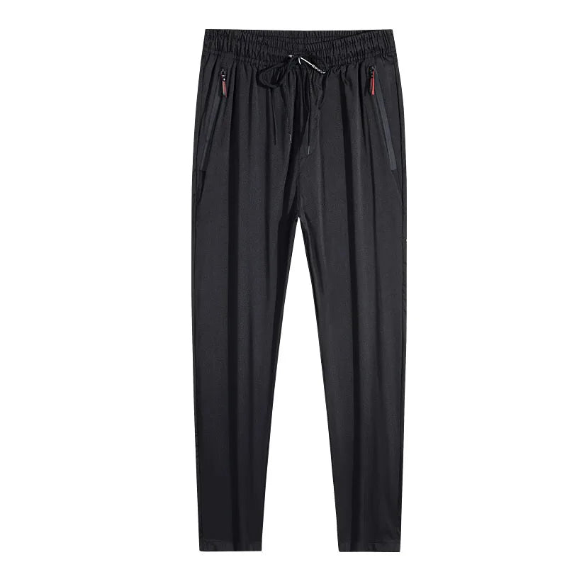 Men's Casual Pants Straight Slim Fit Elastic Waist Jogger Classic Blue Black Gray Male Brand Trousers Plus Size