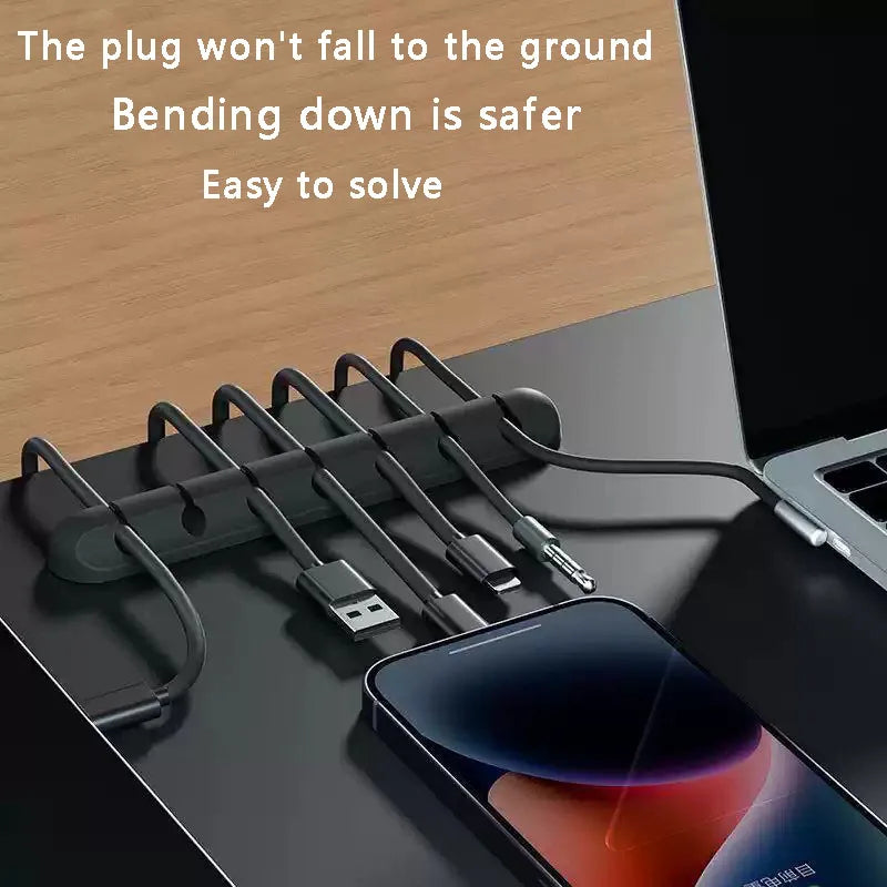 7-hole Data Cable Organizer, Desktop Charging Cable Storage Protector, Mouse Cable, Headphone Winding Device, Fixing Clipp