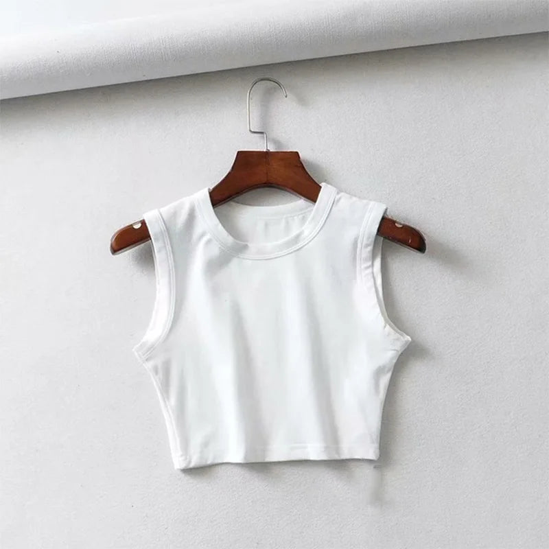 summer vintage white crop tops women biker black punk sexy tank top streetwear cropped sleeveless top