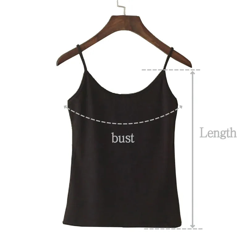 Women's Solid Color Spahetti Straps Sleeveless Slim Camisole Summer Wear Outside Female Short Tops Vests