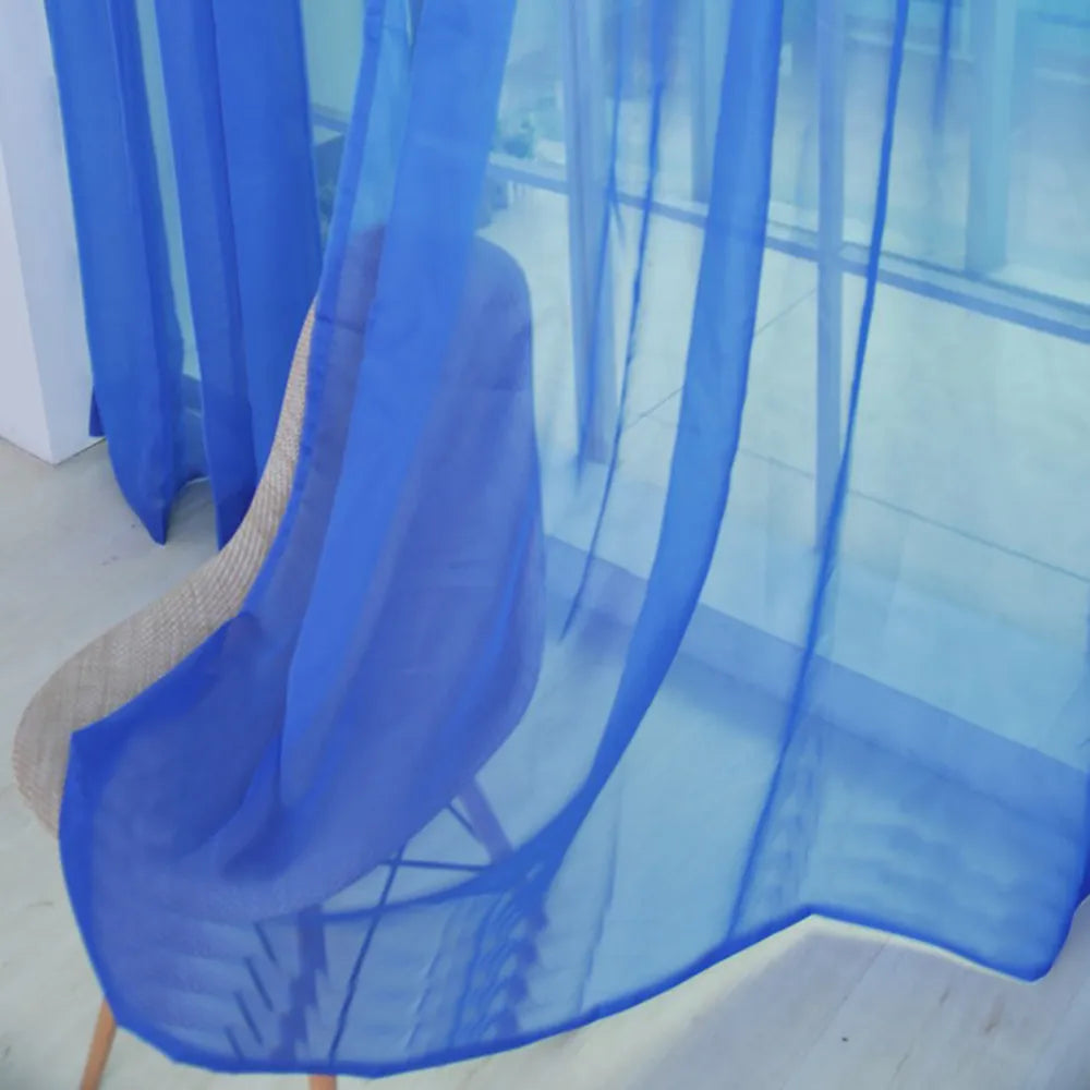 1 Pcs Color Tulle Door Window Curtain Drape Panel Sheer Scarf Valances Nordic Curtains For Living Dining Room Tulle Bedroom