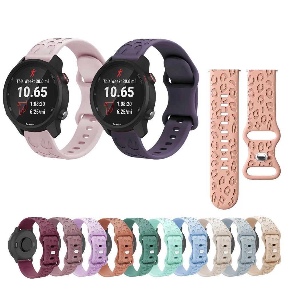 18mm 20mm 22mm Silicone Strap For Garmin Forerunner 265 255 255S 265S 245 245M 645 645M 55 158 165 Smart Watch Engraved Band