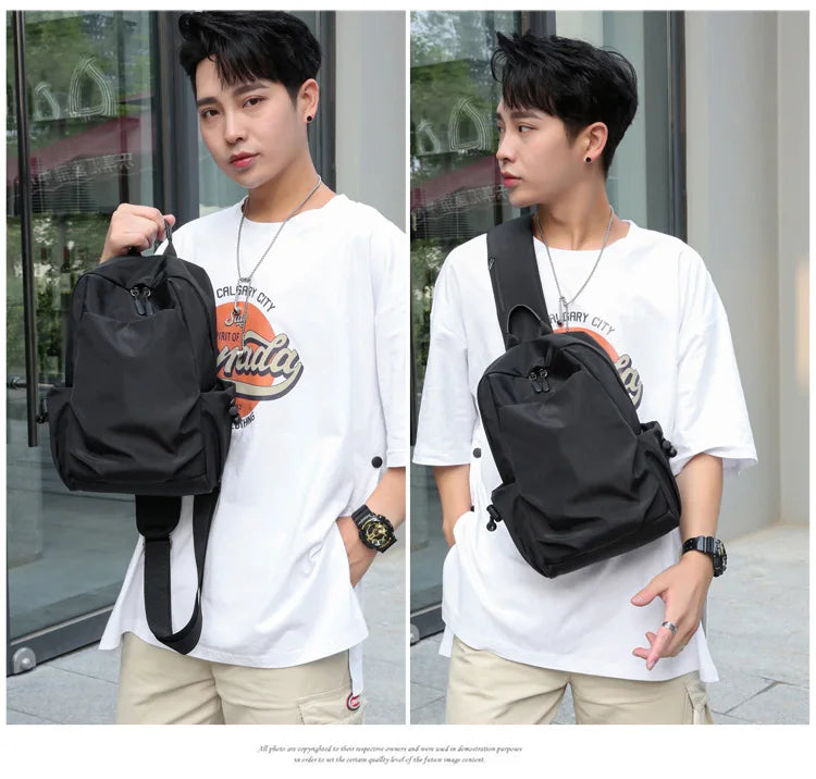 Men's Chest Bag Large Canvas Fashion Male Crossbody Bags Oxford Cloth Designer Man Student Shoulder Sling Casual Sports Phone