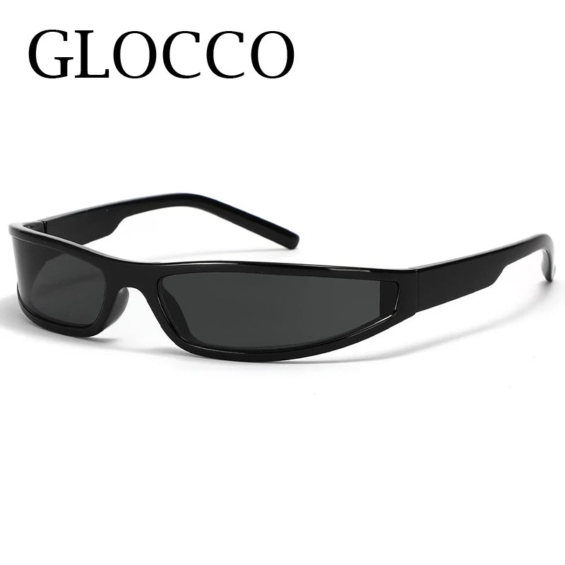 Narrow Rectangle Y2K Sunglasses  Luxury Brand Punk