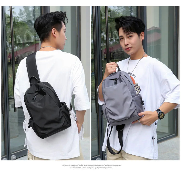 Men's Chest Bag Large Canvas Fashion Male Crossbody Bags Oxford Cloth Designer Man Student Shoulder Sling Casual Sports Phone