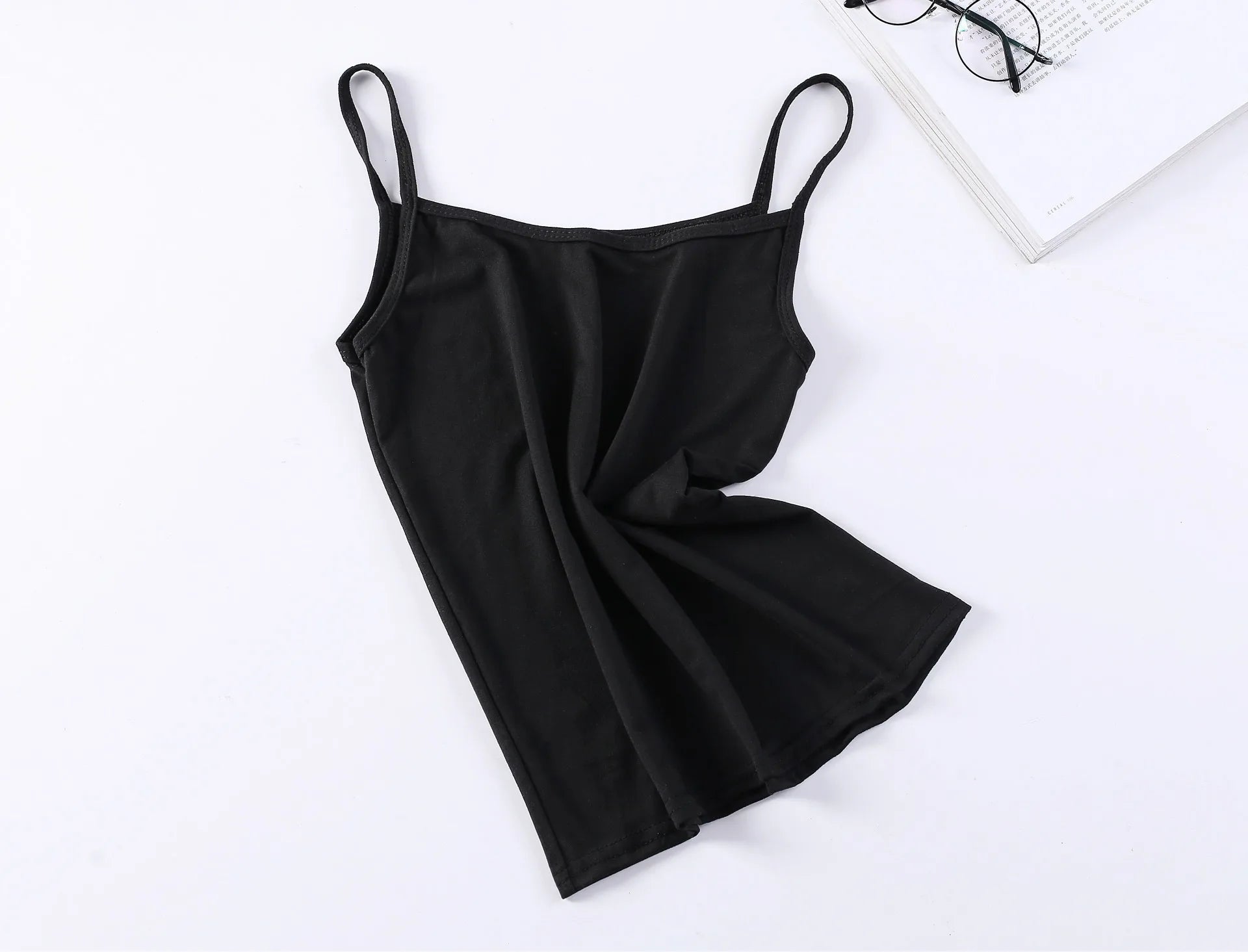Women's Solid Color Spahetti Straps Sleeveless Slim Camisole Summer Wear Outside Female Short Tops Vests