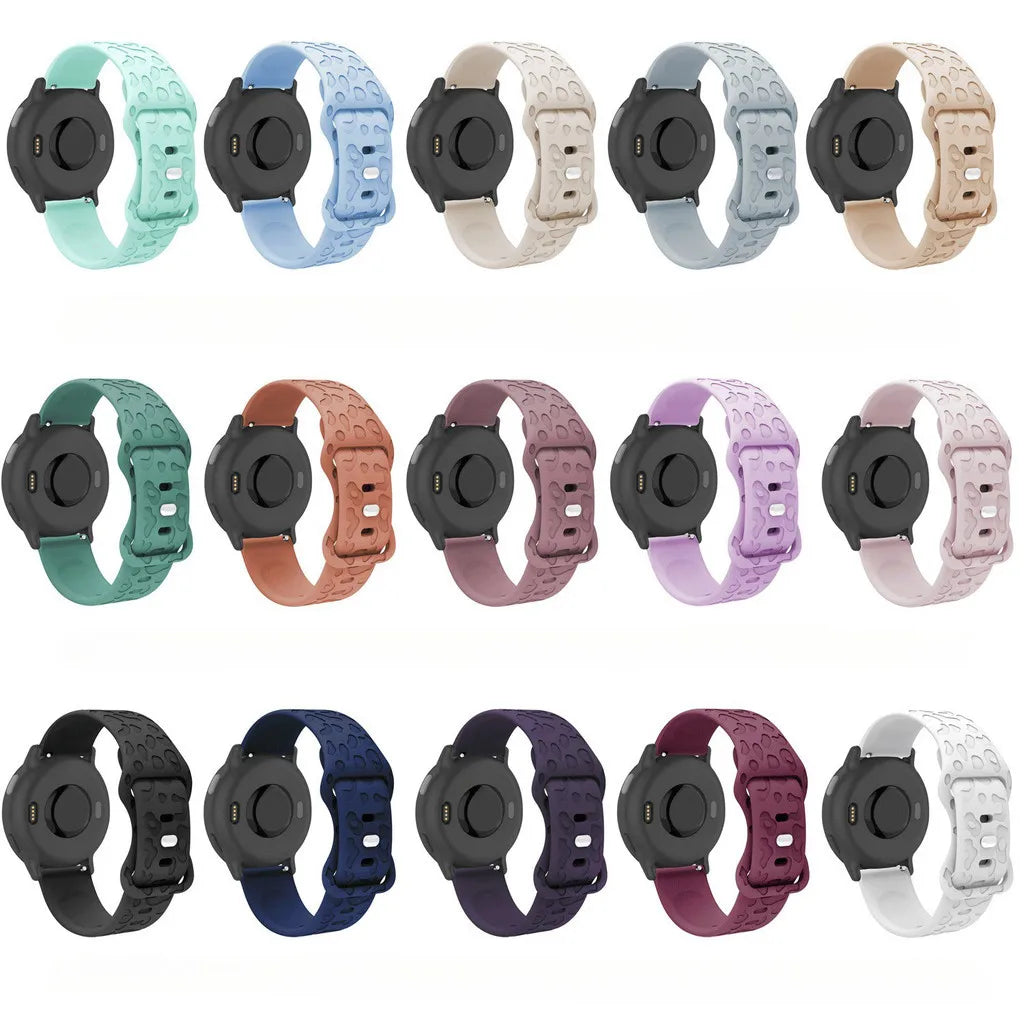 18mm 20mm 22mm Silicone Strap For Garmin Forerunner 265 255 255S 265S 245 245M 645 645M 55 158 165 Smart Watch Engraved Band