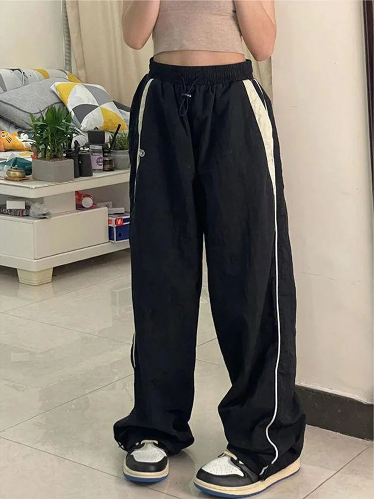 Y2K Pants Women  Vintage Street Distressed Wash  Women Clothing Casual Wide Leg High WaistedWoman Pants