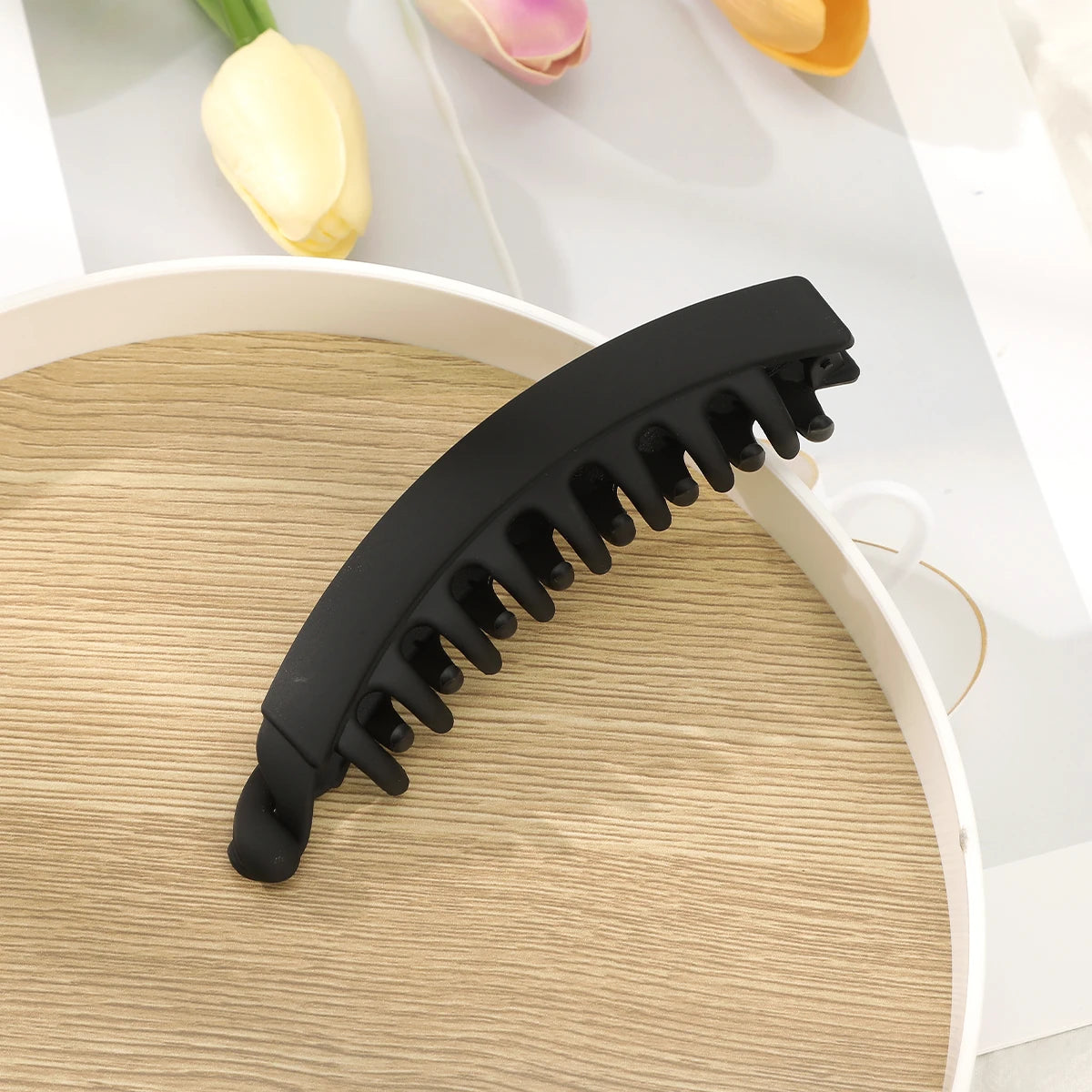 AWAYTR Frosted Hair Clips Solid Color Banana Clip Women's Hair Accessories Fashion Ponytail Barrettes Hair Claws Hairpins