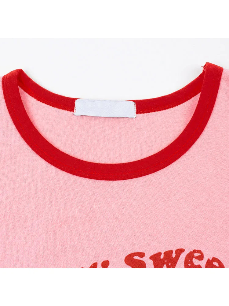 Pink Print Y2k Tank Top Summer Off Shoulder O Neck Sleeveless Fashion 90s Vintage Crop Tops Women Casual Sexy