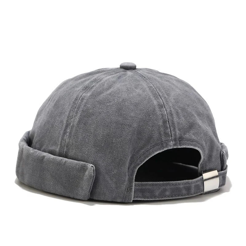 Bocca Washed Docker Beanie Brimless Cap Hat Without Visor Solid Color Retro Vintage Street Style Spring Autumn Outdoor Gorras