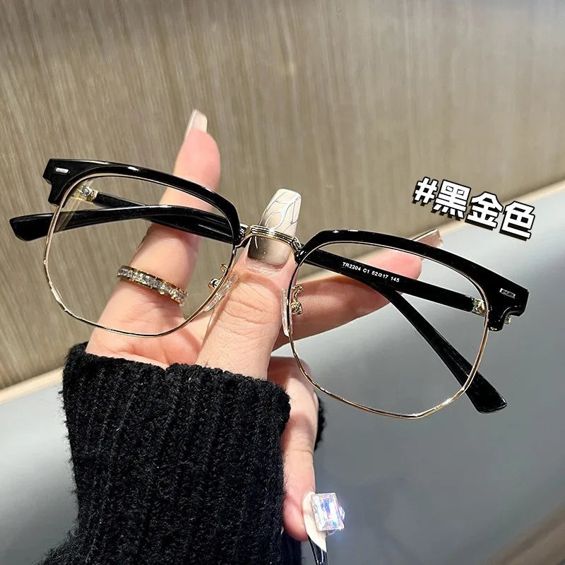 Half Frame Myopia Glasses Fashion Shortsighted Eyeglasses Men Women Optical Goggles Diopter -1.0 To -6.0 Computers Glasses