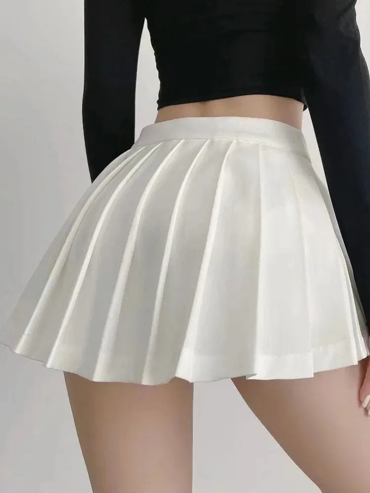Spice girl pleated skirt female pure color small short skirt summer new mini skirt