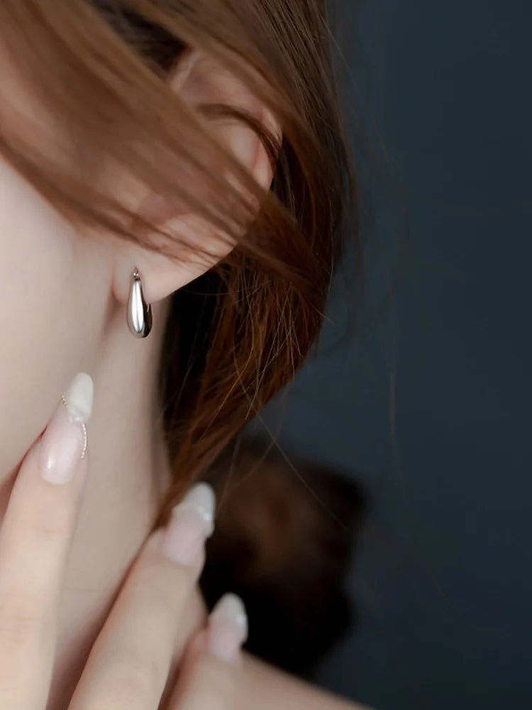 925 Silver Earrings for Women Ear Hoop Versatile Sweet Girl Fashion Jewery New Year Gifts Accessories