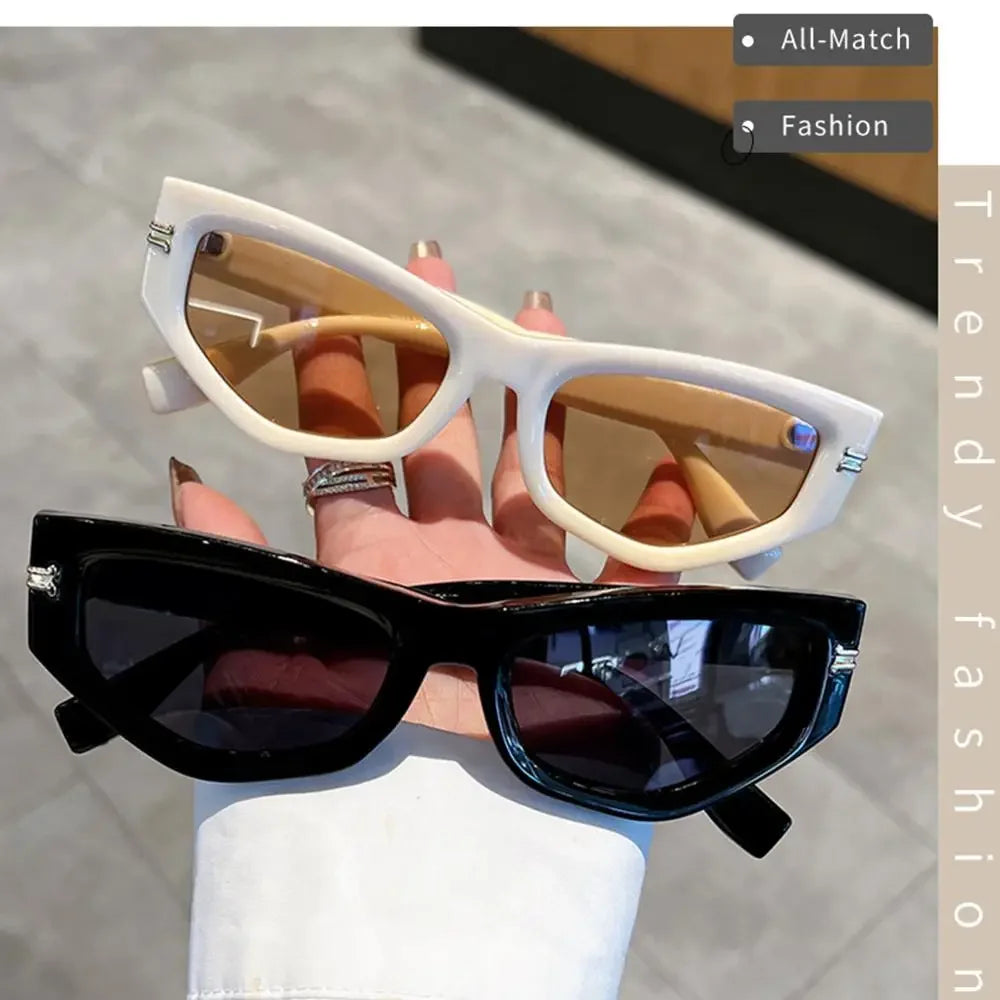 KAMMPT Vintage Cat Eye Sunglasses Men Women New in Fashion Irregular Gradient Eyewear Shades Luxury Brand Designer Sun Glasses