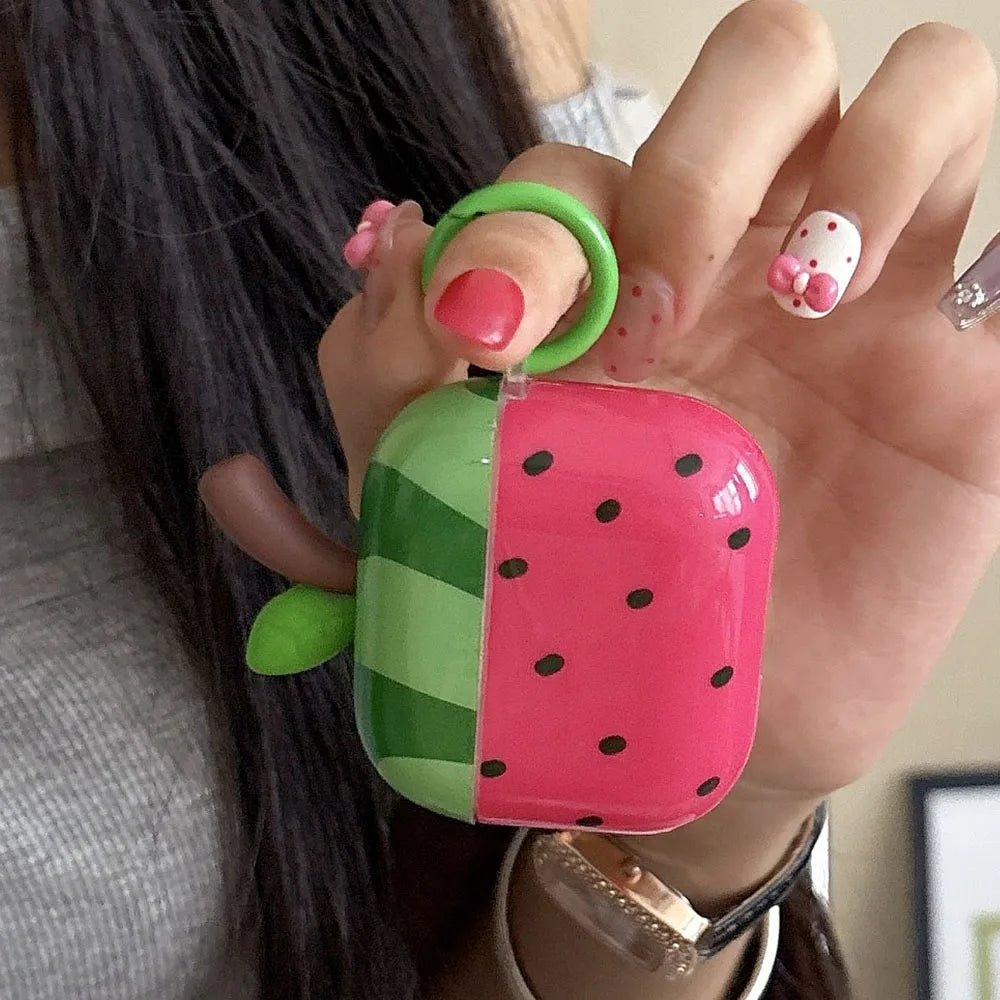 Simple Chic Watermelon Strawberry Tomato Fruit Pattern Cover For AirPods 1 2 3 4 Pro Pro2 Protective Earphone Case For AirPods 4