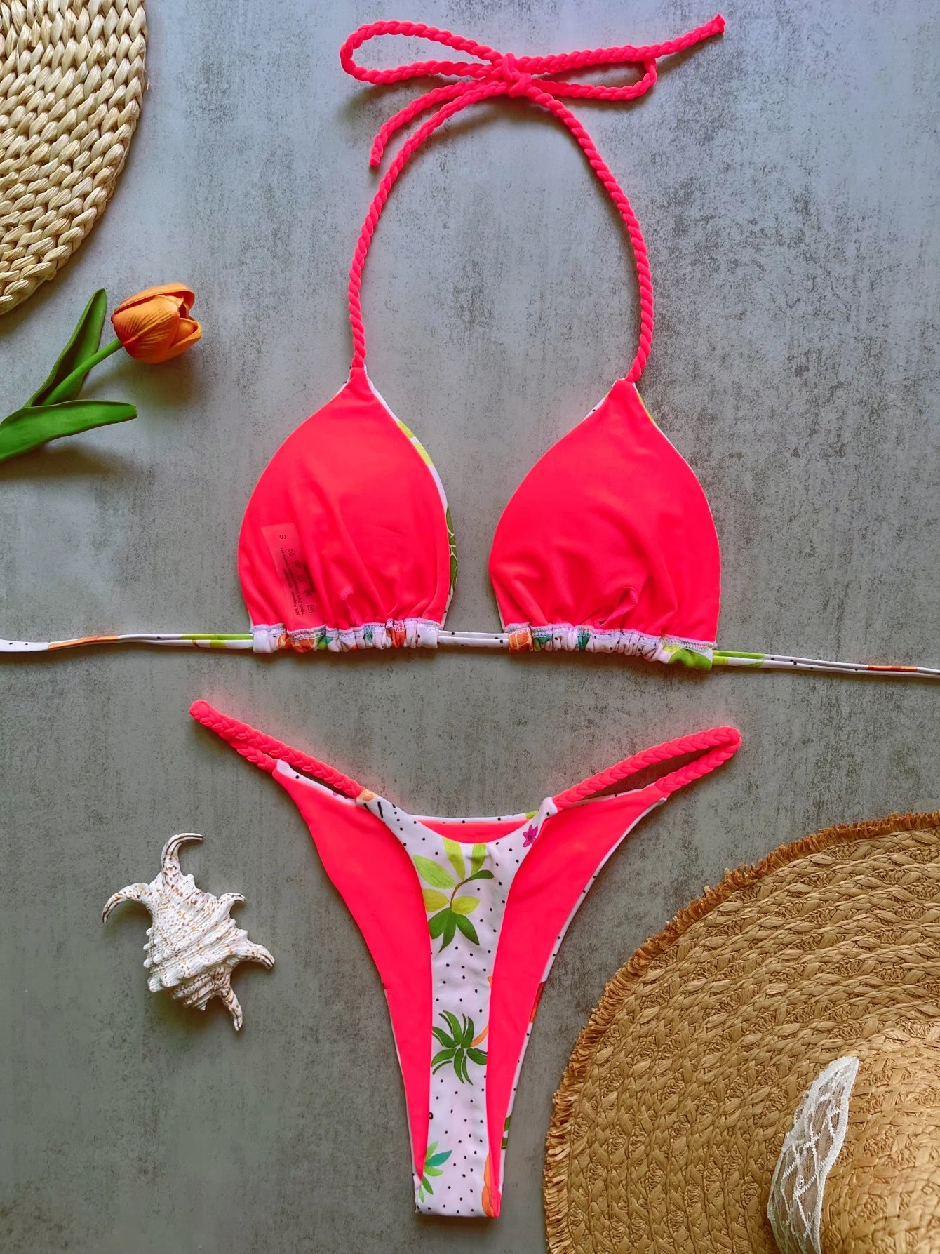 Sexy Triangle Bikini Push Up Brazilian Swimwear Women Printed Bikinis Padded Swimsuit Thong Bathing Suit Maillot De Bain Femme