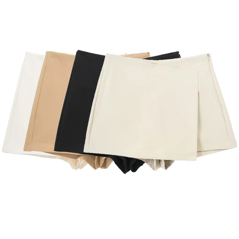 HXAO Shorts Women Black White Mini shorts Women's Shorts High waist Micro Casual Skirt Shorts Asymmetric Shorts Skirt Mujer