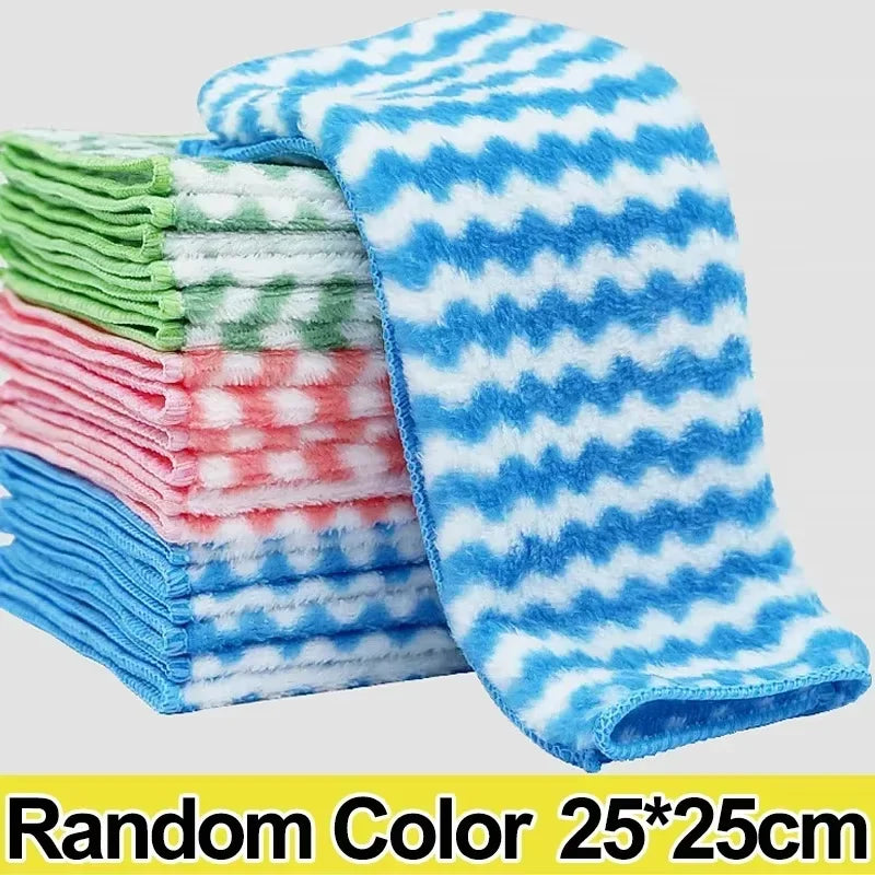 10 Kitchen Towel, Ultra-fine Fiber Light Gray Cleaning Cloth Set, Absorbent, Soft And Stain-removing Cloth