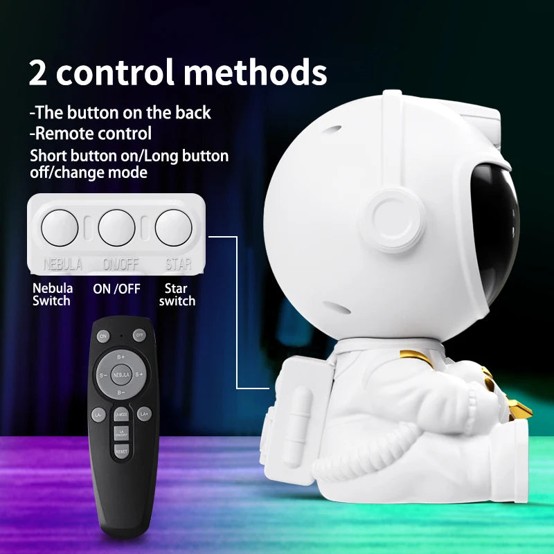 LED Star Galaxies Projector Night Light Astronaut Starry Sky Bedroom Room Decor Children's Gift - LED Atmosphere Creating Lamp