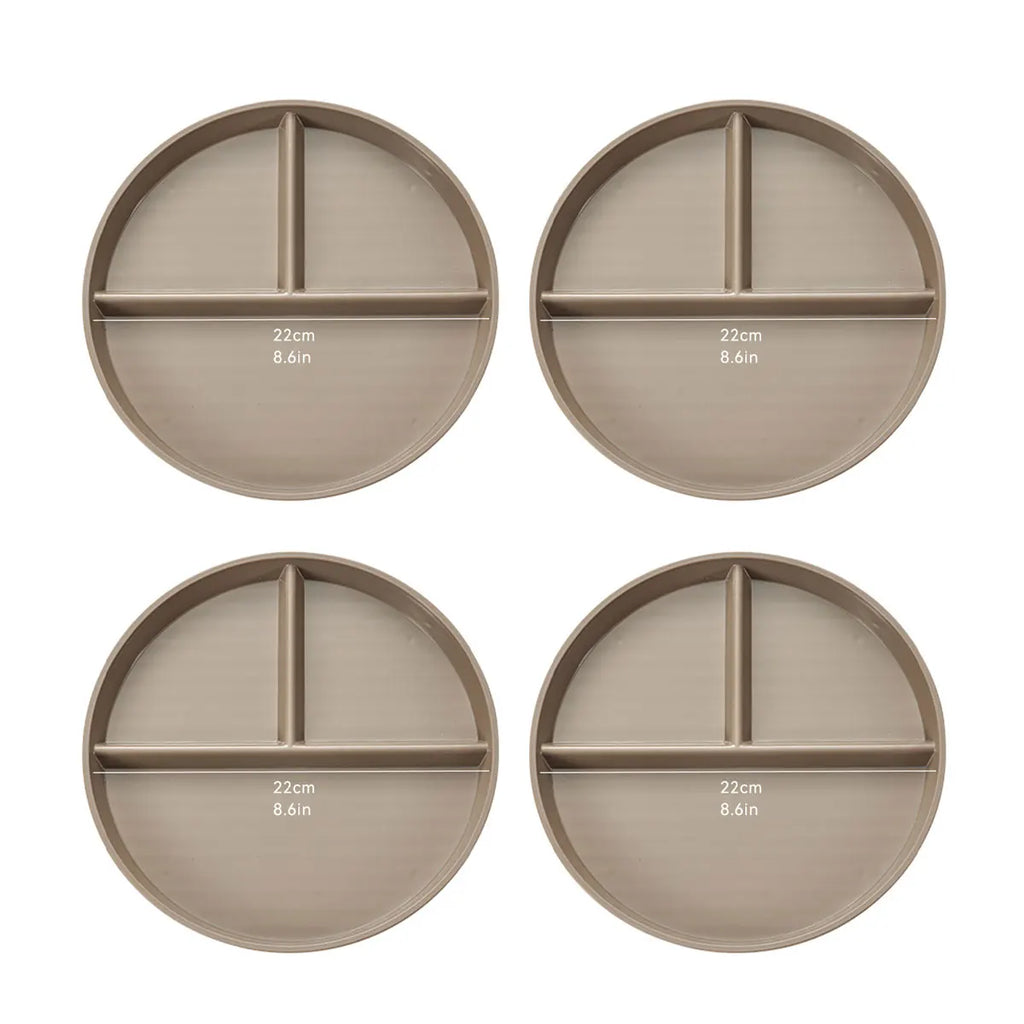 Reusable Fruit Salad Plate Round Plastic Divided Dinning Plate Students Kids Food Plate Microwave & Dishwasher Safe Tableware