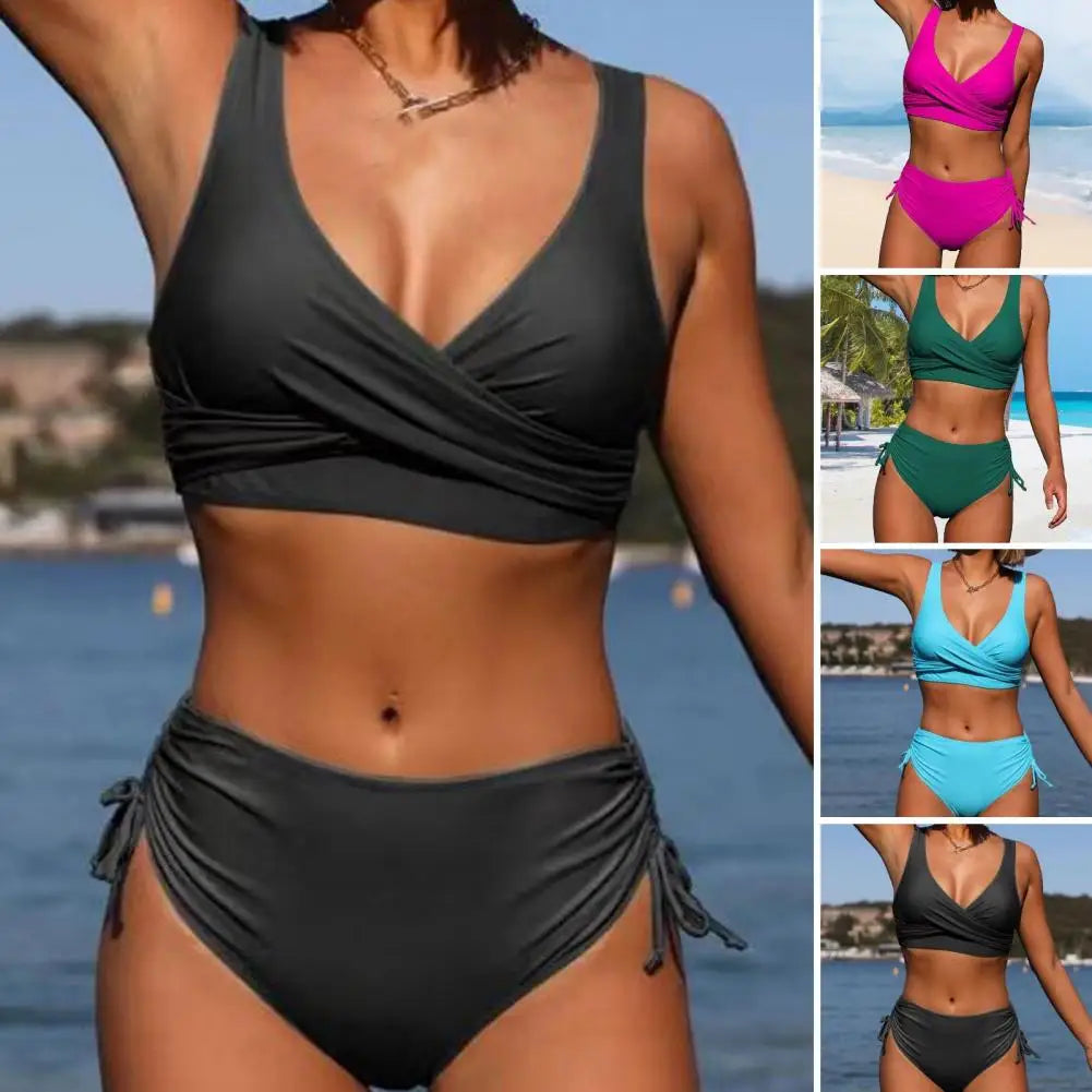 Sexy High Waist Bikinis 2024 Bandage Swimwear Women Swimsuit Female Bikini Set Print Bodysuit Bathing Suit Summer