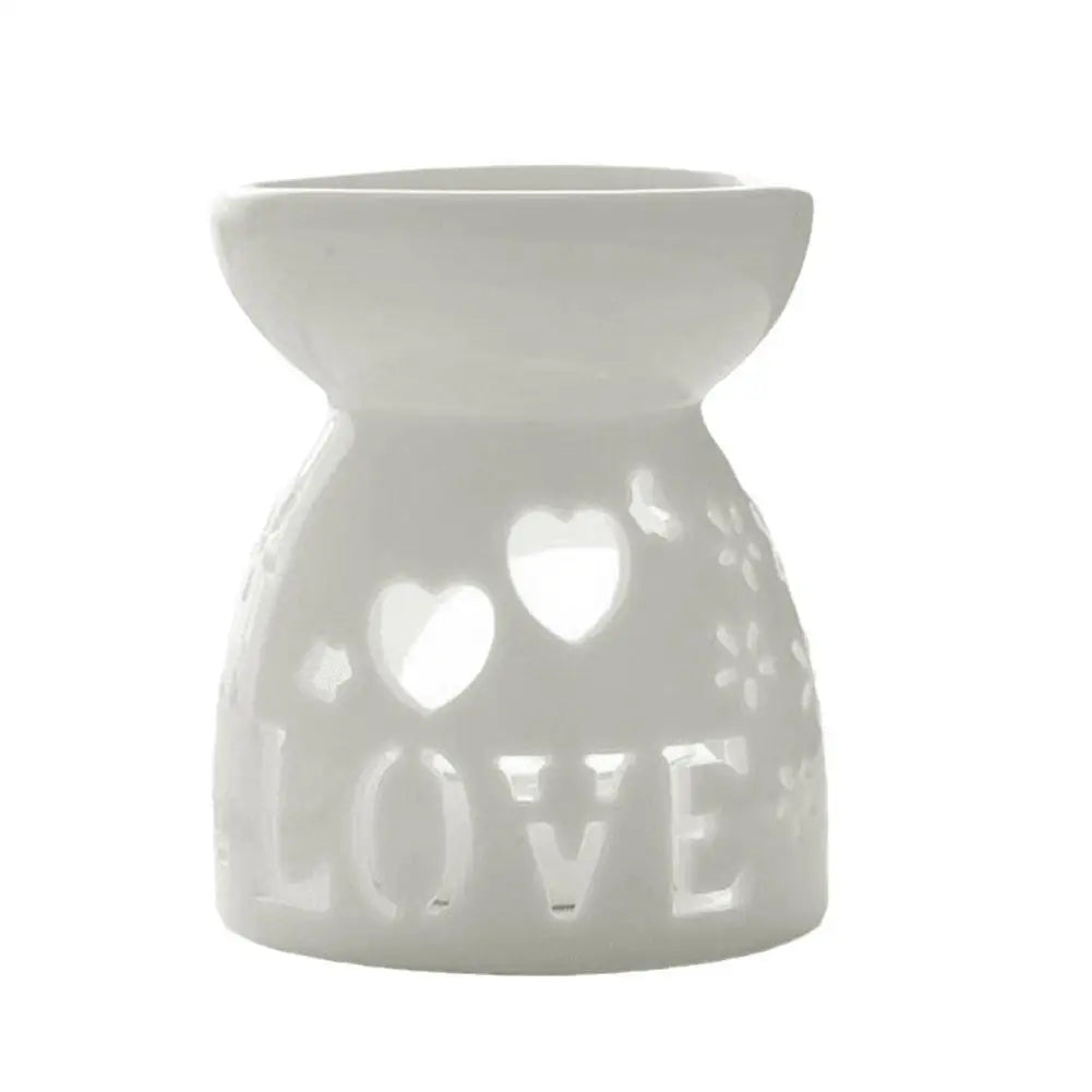 White Ceramic Incense Burner Candle Essential Oil Aromatherapy Diffuser Hollow Heating Stove Middle East Home Decor Ornament
