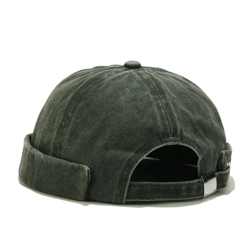 Bocca Washed Docker Beanie Brimless Cap Hat Without Visor Solid Color Retro Vintage Street Style Spring Autumn Outdoor Gorras