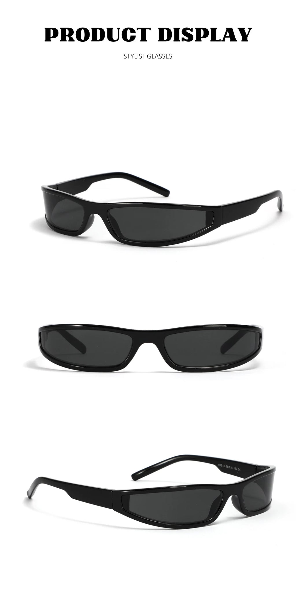 Narrow Rectangle Y2K Sunglasses  Luxury Brand Punk