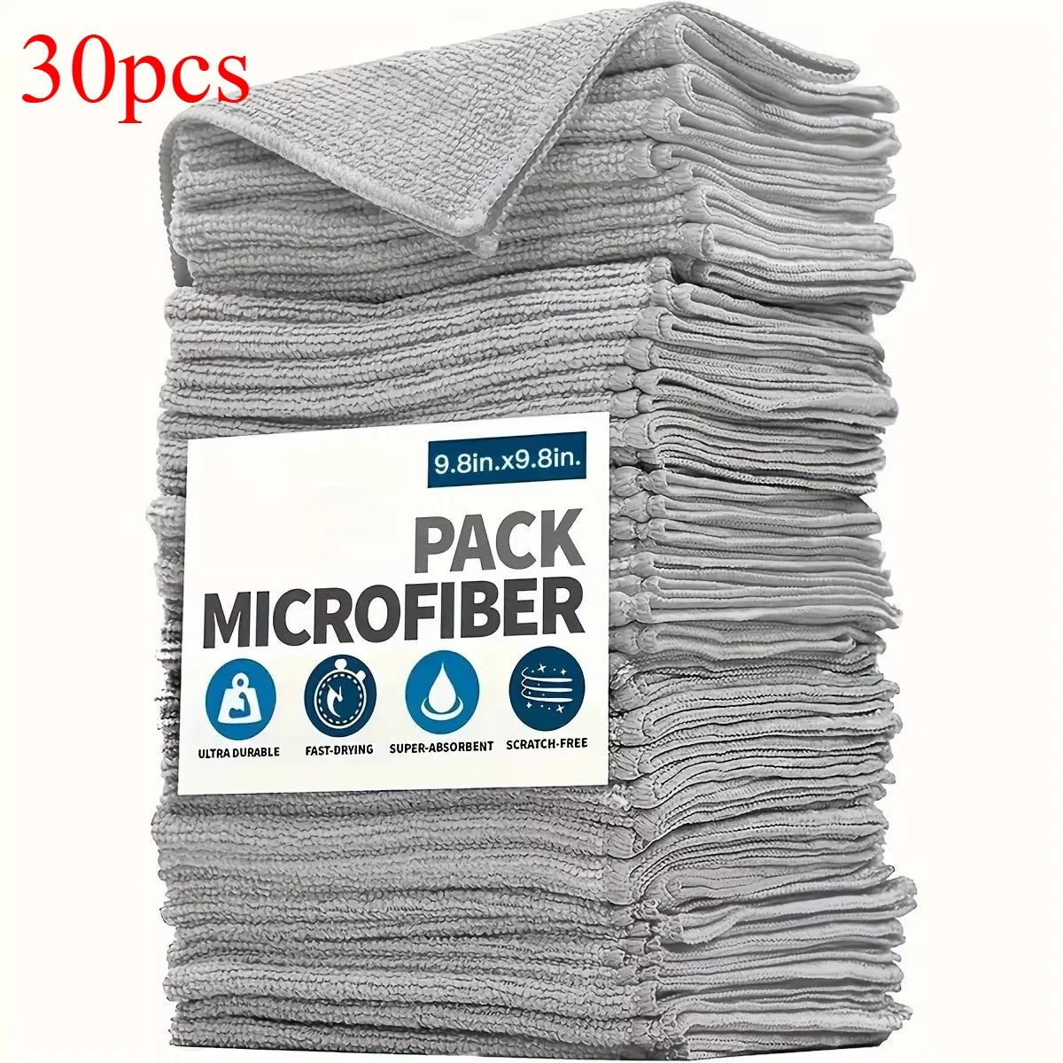10 Kitchen Towel, Ultra-fine Fiber Light Gray Cleaning Cloth Set, Absorbent, Soft And Stain-removing Cloth