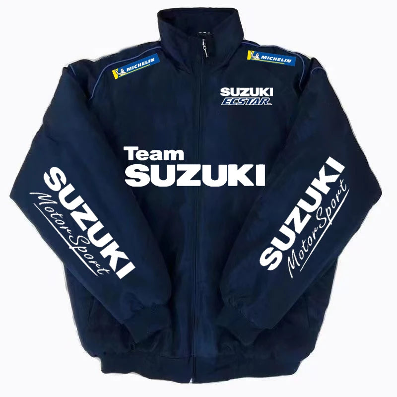 Suzuki Jacket, Suzuka Endurance Racing Suit with Cotton, Warm and Windproof Men's Motorcycle Jacket, Women's Fashionable Jacket