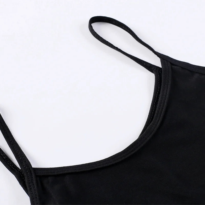 Women's Solid Color Spahetti Straps Sleeveless Slim Camisole Summer Wear Outside Female Short Tops Vests