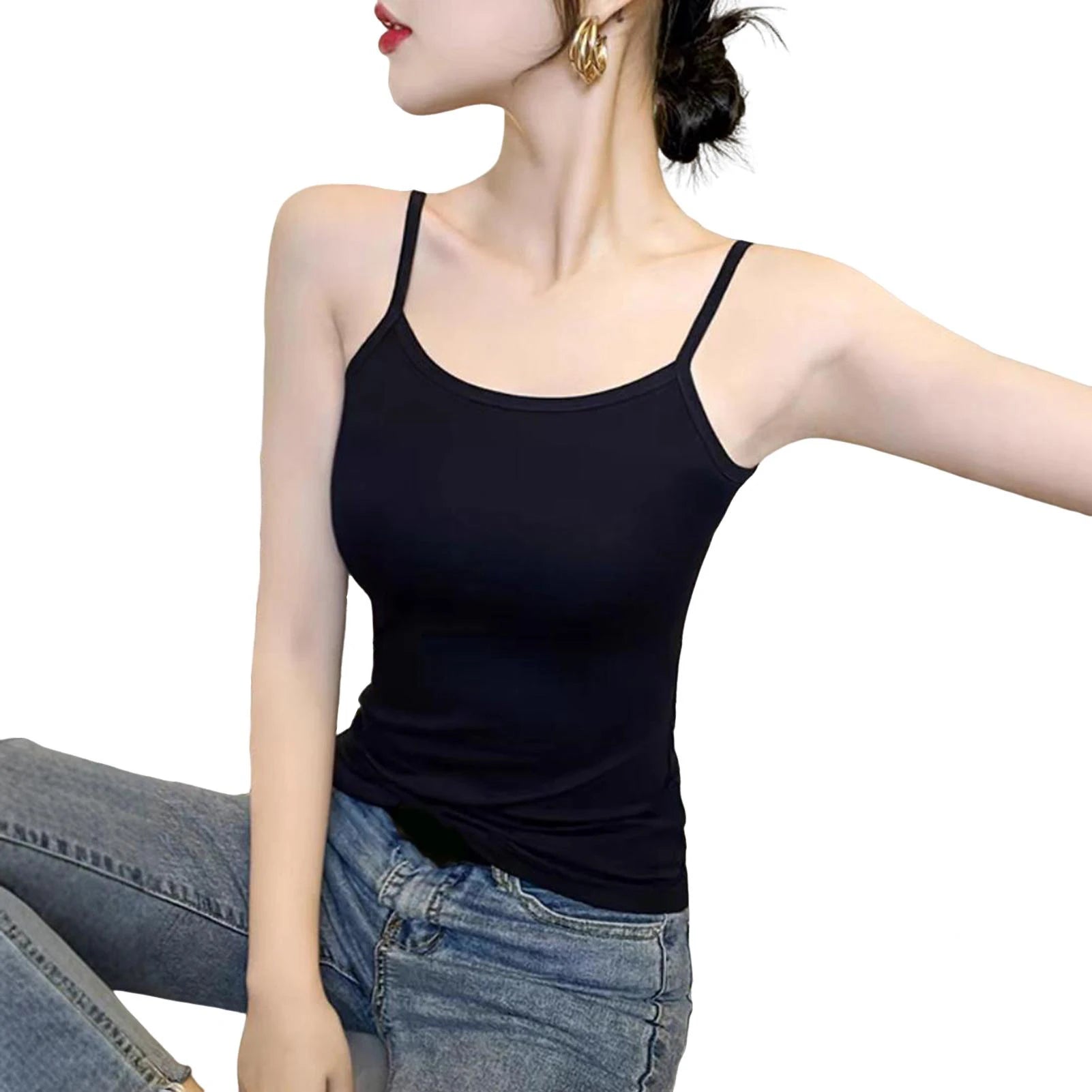 Chic Loose Tank Top Sleeveless Daily Wear Moisture Wicking Base Layer Women Vest