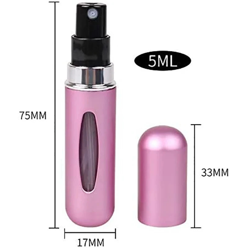 Mini Portable Perfume Spray Bottle 5ml Refillable Aluminum Atomizer Travel Cosmetic Container for Refillable Perfumes