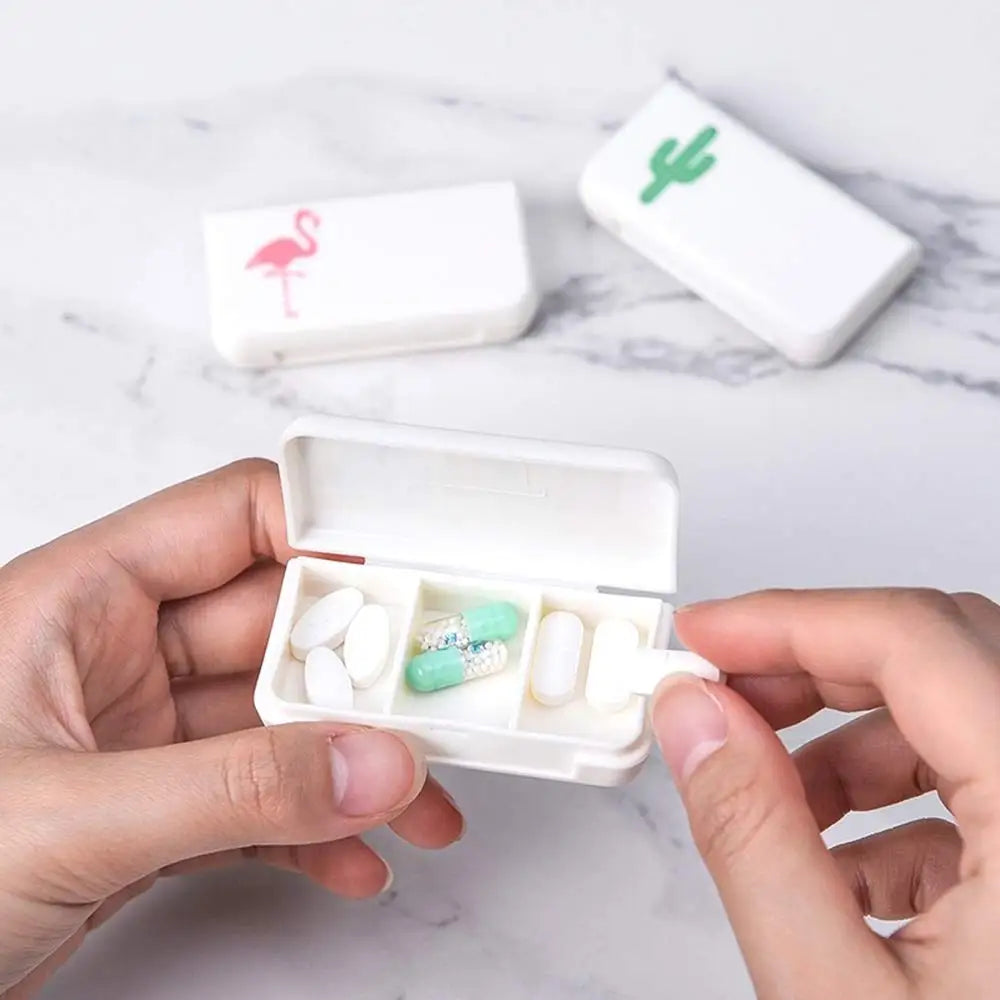 2Pcs 7 Days Pill Storage Box Mini Travel Portable Medicines Dispenser Box Multifunction Plastic Seven Compartment Sealer Box