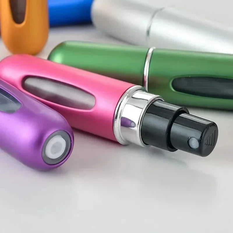 Mini Portable Perfume Spray Bottle 5ml Refillable Aluminum Atomizer Travel Cosmetic Container for Refillable Perfumes