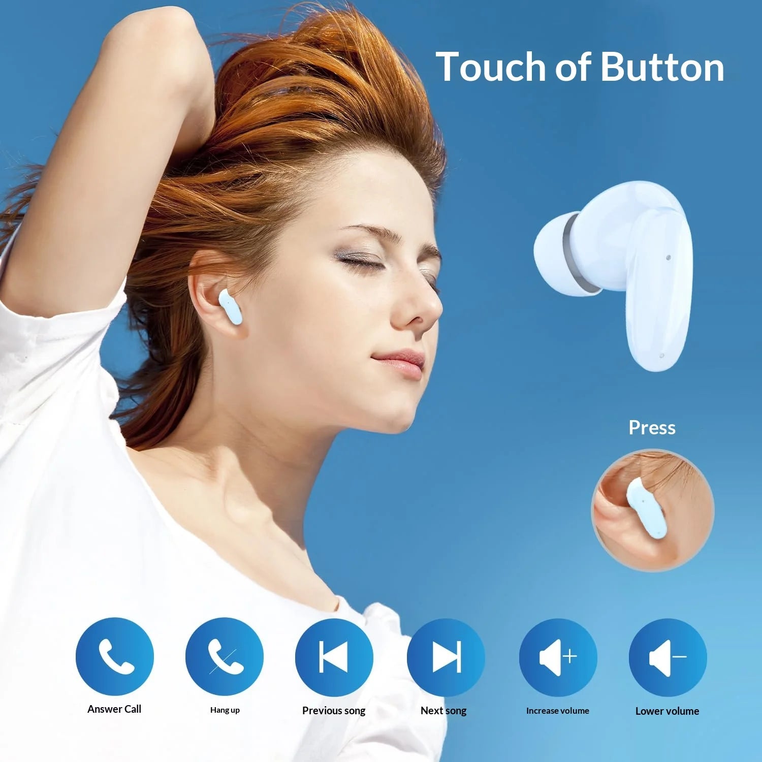 Wireless Bluetooth TWS Earphones Headphones Display Touch Control Earbuds Video for Air Pods Mini Outdoor Sports Headset