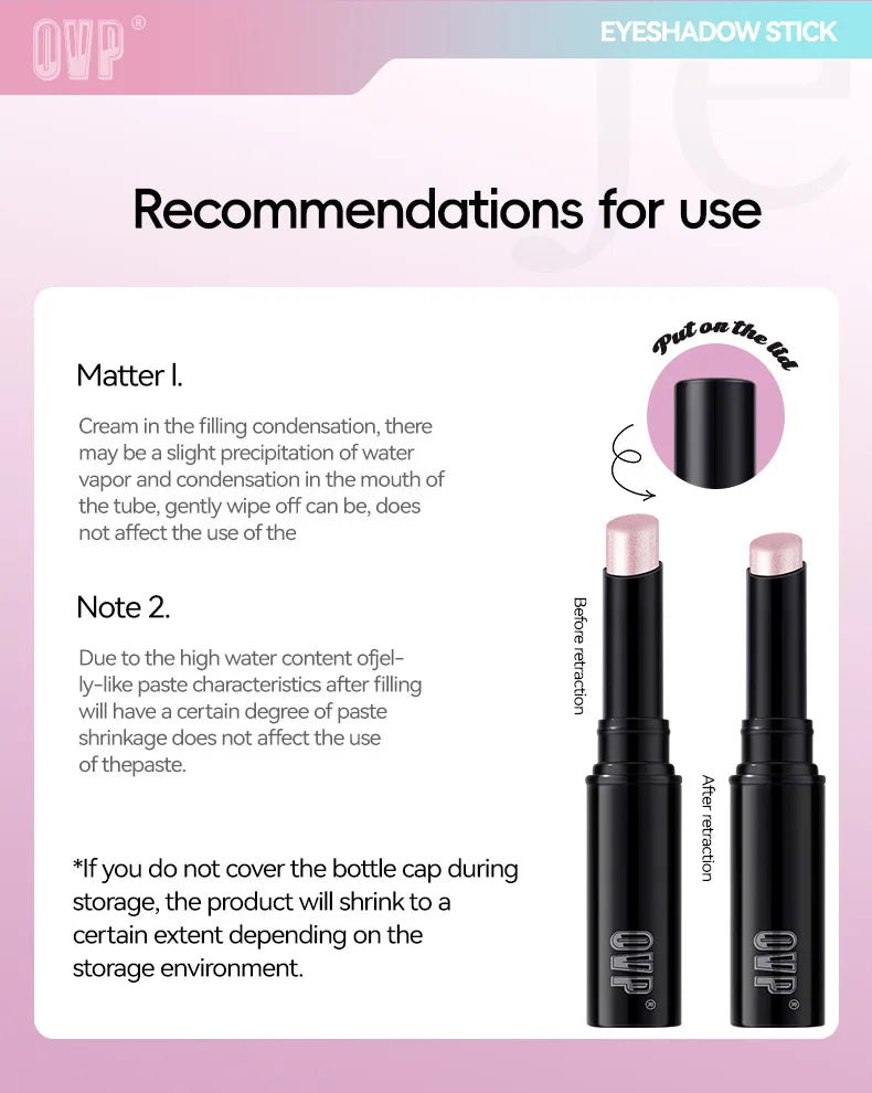 4-piece Water-glow Eyeshadow Stick Set, with Shimmering and Fine Glitter Effect, and Does Not Easily Smudge The Makeup.