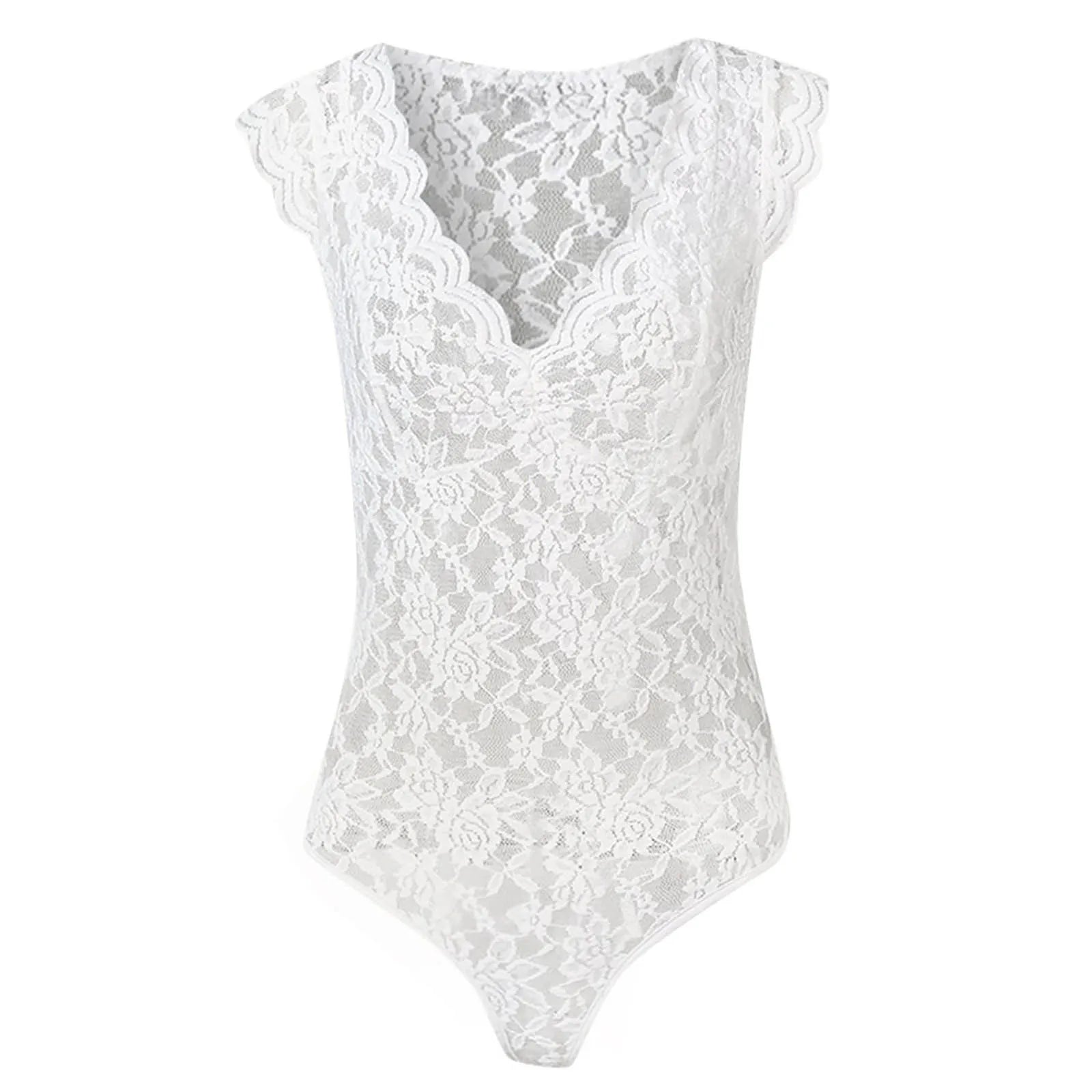 Sexy White Black Lace Shirt Women Deep V Neck See Through Shirts Summer Casual Slim Short Sleeve Bodysuit Clubwear Top For Women