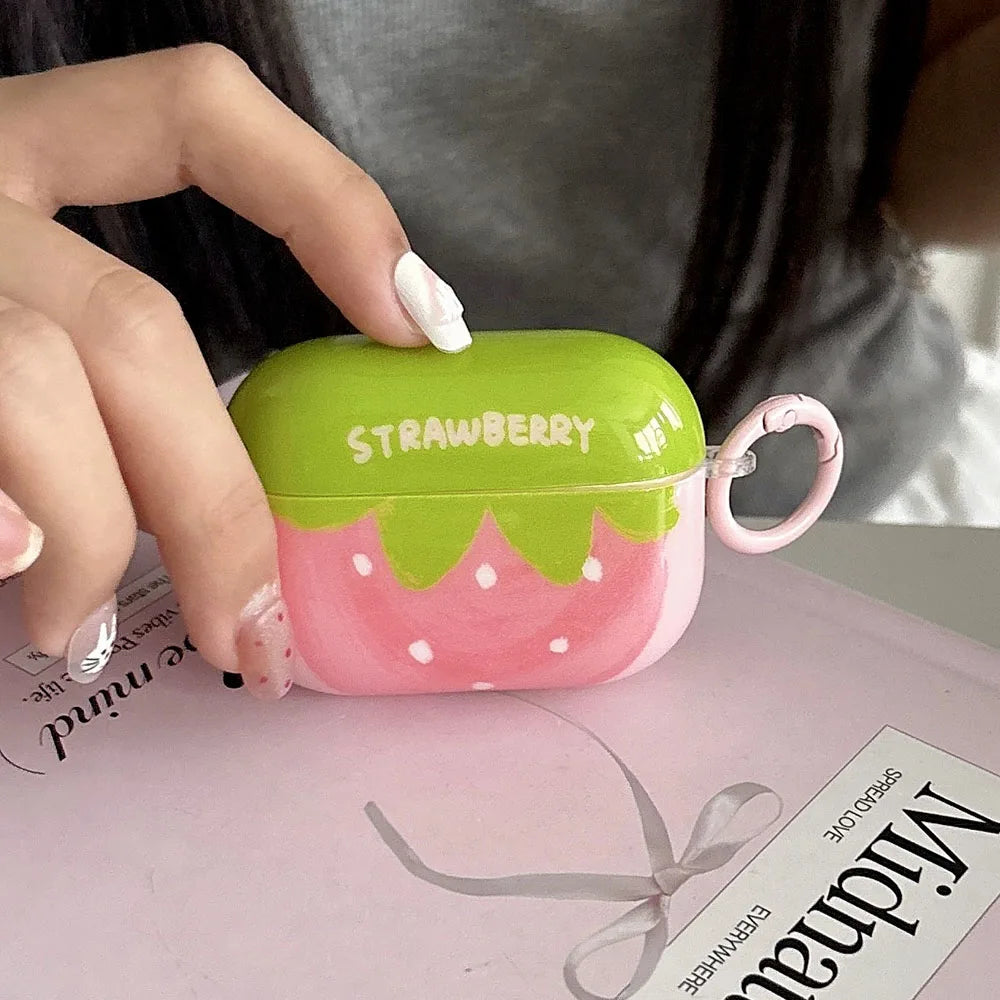 Simple Chic Watermelon Strawberry Tomato Fruit Pattern Cover For AirPods 1 2 3 4 Pro Pro2 Protective Earphone Case For AirPods 4