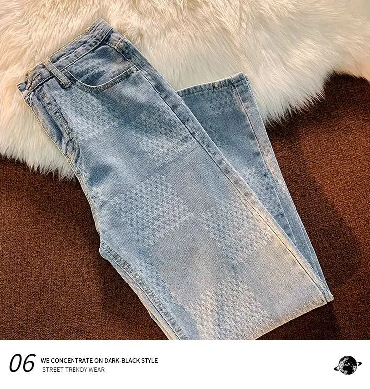 Spring Autumn Vintage Loose Casual Fashion Straight Jeans Hombre Hip Hop Y2K Denim Pants Male Streetwear Trousers Men