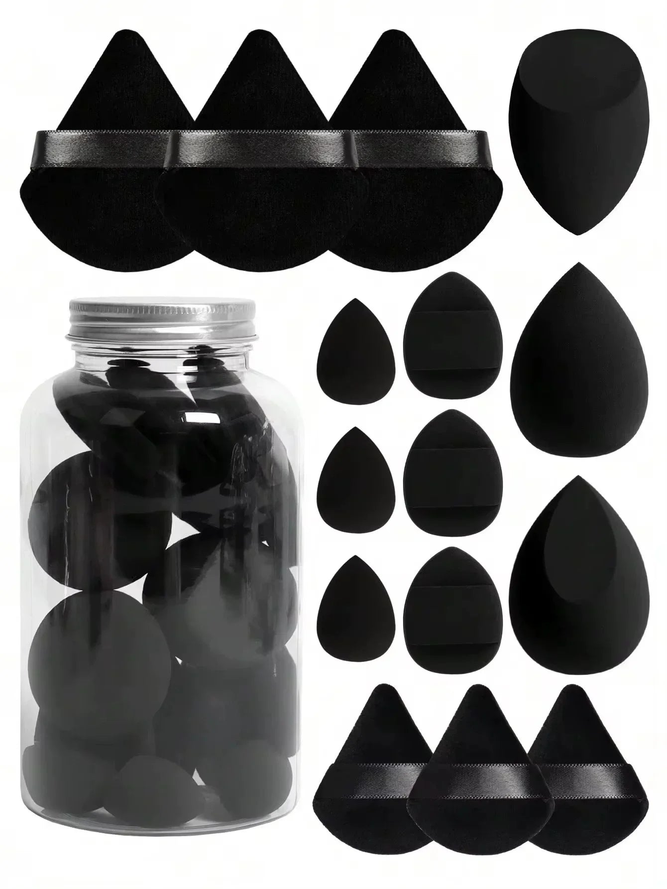 12/15Pcs Makeup Sponge Cosmetic Puff Foundation Sponges Blender Beauty Powder Puffs Women Make Up Accessories Makeup  Tools